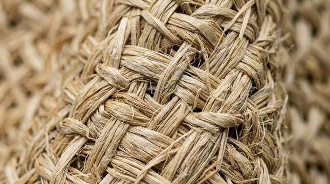 Detailed Natural Raffia Fiber Texture Weave in Earthy Beige, an Organic Pattern for Sustainable Design Projects, Rustic Decor Backgrounds, and Eco-Friendly Packaging Concepts