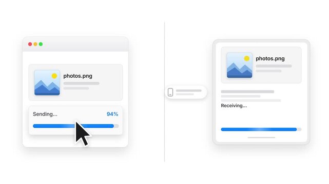 File transfer motions graphic