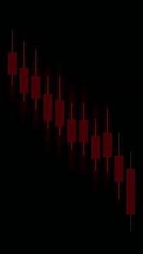 red candles on black background for stock market
