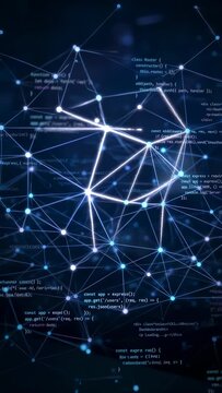 abstract technology background with codes and connection