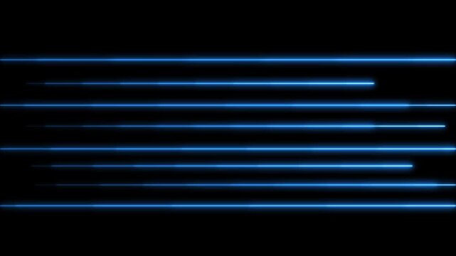 Multiple Neon Color Lines Animation with Glowing Light Trails and Futuristic Motion Background