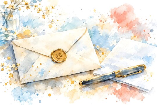 Letter to your future self, watercolor illustration