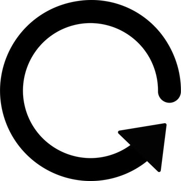 Black reload refresh circular arrow icon update symbol vector illustration