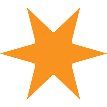 Orange six pointed star icon geometric shape symbol vector illustration