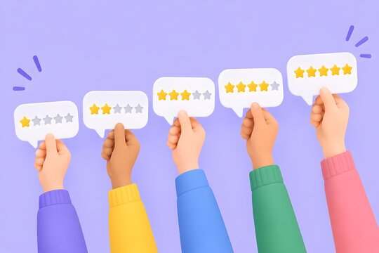 Customer service rating with diverse human hands