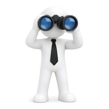 3D Character Searching Future with Binoculars