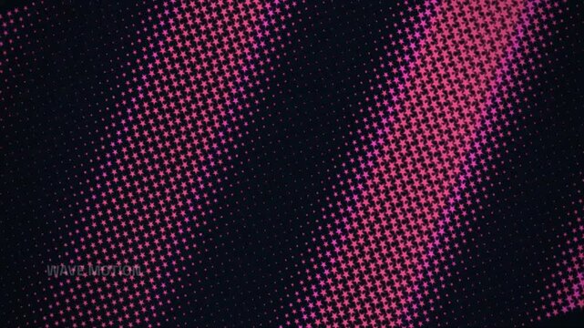 Abstract pink halftone dot pattern animation, dark purple retro motion background, vibrant pop art geometric video loop for concert screens and overlays