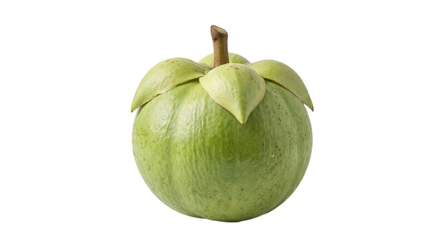 Unripe star with green sepals isolated on transparent background