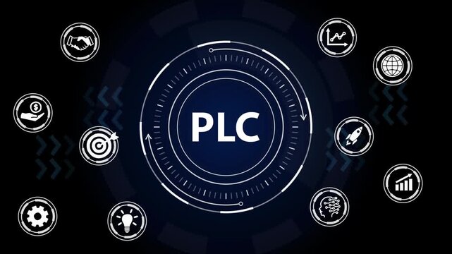PLC Programmable Logic Controller Industrial Automation Technology Animation.