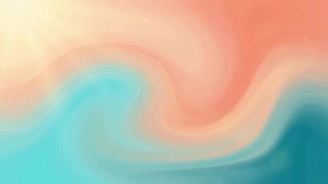 Coral Turquoise Gradient Background Tropical Summer Vibrant Soft Glow Smooth Flowing Motion Video