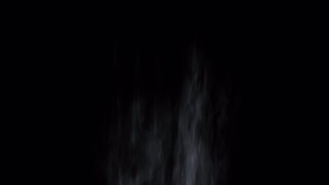 Abstract ethereal white smoke flowing on dark background.