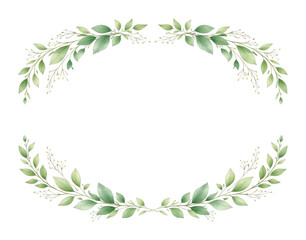 Fototapeta premium PNG Elegant watercolor leaf frame