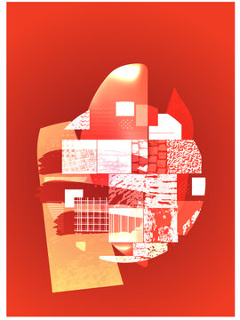 Abstract Gradient Red Orange Dark Glow Geometric Background Poster Template
