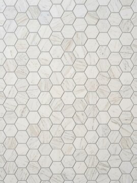 Modern White Marble Hexagon Tile Texture Background for Interior Design and Home Renovation Projects