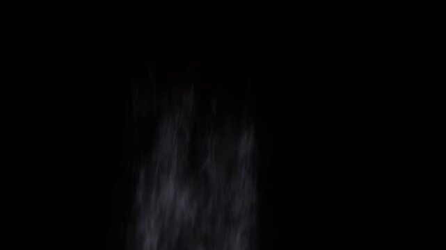 Abstract ethereal white smoke rising against black background.