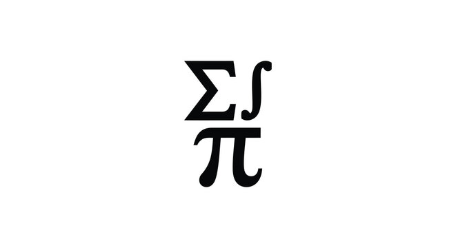 Mathematical symbols including pi and integral black silhouette