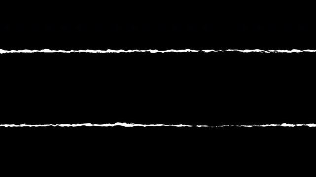 Torn Paper Wipe Transition with Rough White Edges, Alpha 4K