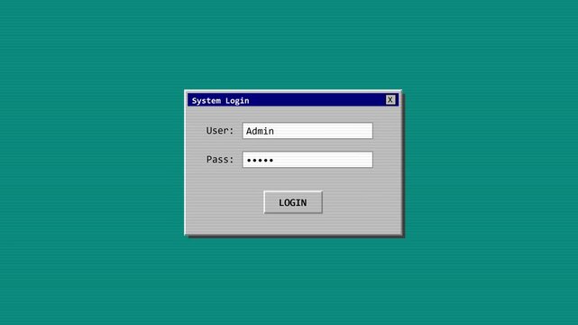 Retro Computer System Login Access Denied Error Screen