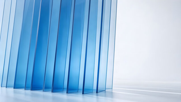 Blue Stepped Geometric Abstract Background for Website Hero Section and Banner