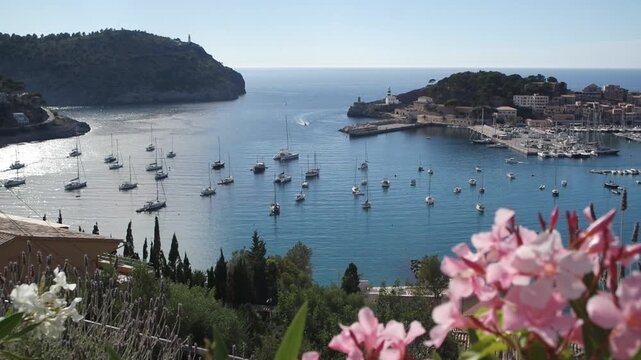 Scenic View of Coastal Bay port der soller on Mallorca