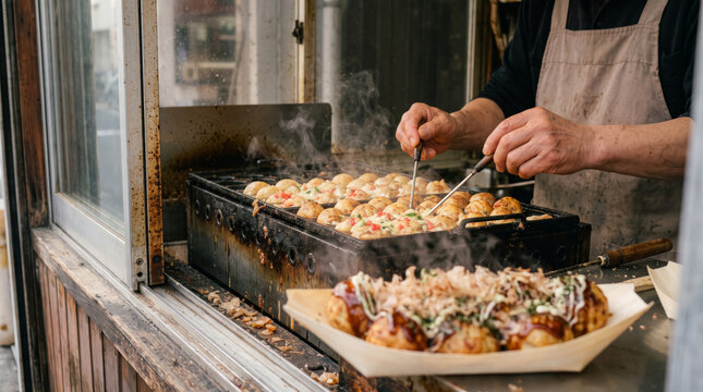 Japan's ultimate soul food: Takoyaki!
Crispy on the outside, molten and creamy on the inside.
One bite and you'll be hooked!