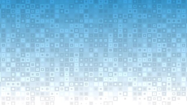Cool Sky Gradient Background with Flickering Square Particle Pattern. The soft blue and white geometric texture creates a clean, airy, and modern visual effect, ideal for motion graphics.