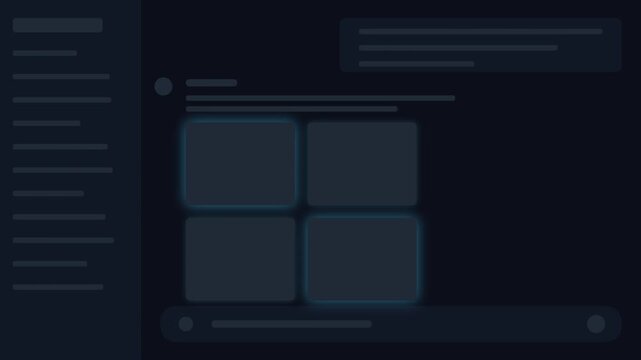 Abstract UI Loading Skeleton Animation with Glowing Elements
