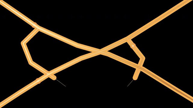 Glowing Golden Cracks with Traveling Light Pulses Transparent Overlay