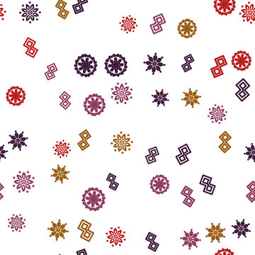 Abstract floral and geometric shapes pattern