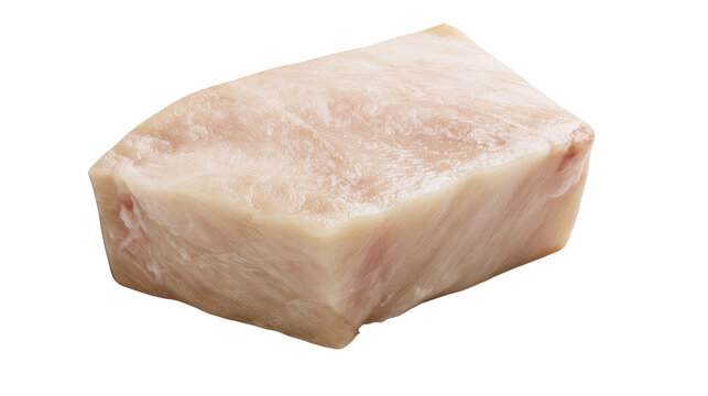 Raw fresh pork fatback slab piece for cooking