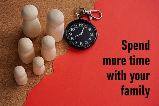 SPEND MORE TIME WITH YOUR FAMILY. Family-oriented concept. Setting clear boundaries regarding work commitments to prioritize family time through an organized daily routine