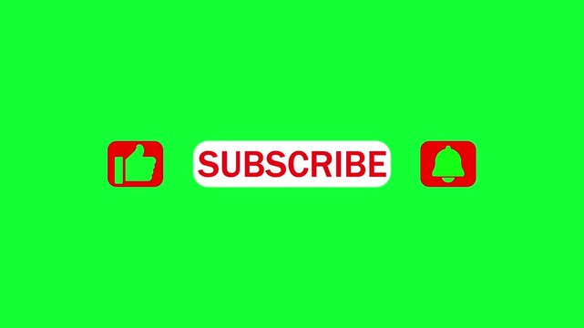 Pop up youtube subscribe like bell icon button clicked animation motion graphic