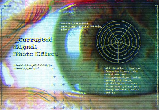 Horizontal Corrupted Signal Photo Effect