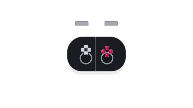 Minimalist Black Game Controller with Red Action Buttons