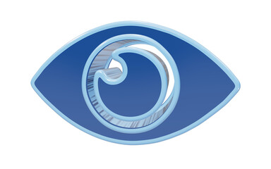 Fototapeta premium Eye 3d icon representing vision and observation isolated on transparent background for security monitoring and digital surveillance technology design