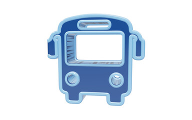 School bus 3d icon transportation vehicle isolated on transparent background © Rucia