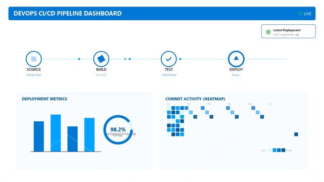Digital project workflow dashboard with progress timeline, bar charts and status tracking for business data analysis
