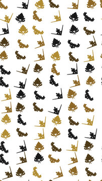 Seamless pattern of corner ornaments and floral motifs