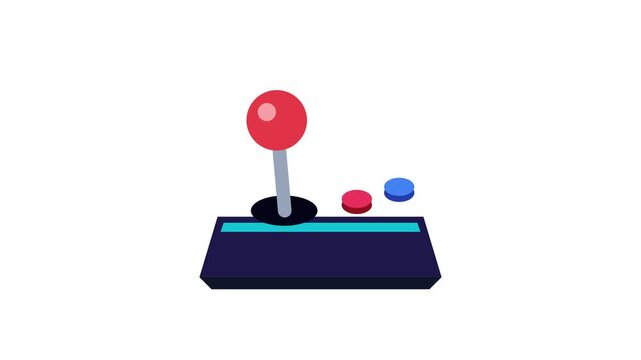 Retro arcade joystick icons arranged in a grid on white background