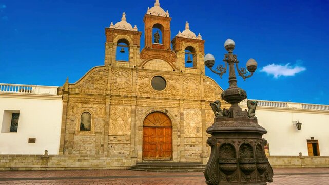 The Cathedral of Saint Peter or simply Riobamba Cathedral is the cathedral church of the Roman Catholic Diocese of Riobamba, situated on the Parque Maldonado in Riobamba, Chimborazo, Ecuador. Riobamba