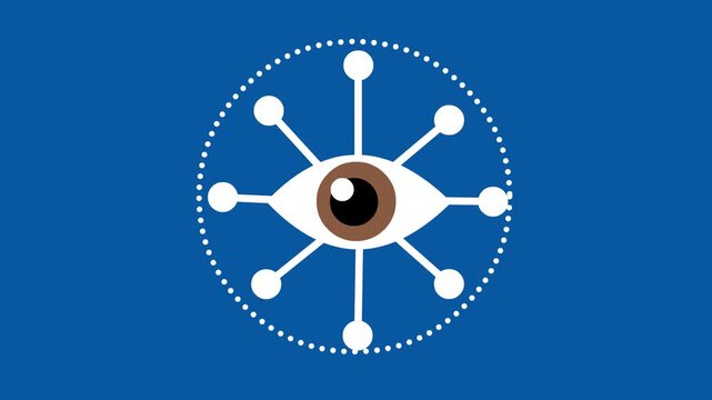 Animation of the concept representing Vision, Security, Technology, Surveillance and Connectivity