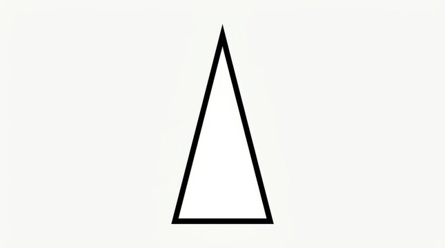 Minimalist Black Outline Isosceles Triangle Icon Isolated on White Background for Graphic Design and Web Use