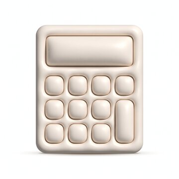Minimalist 3d calculator icon isolated on white background