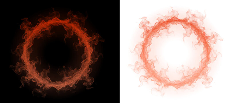 Red Smoke Ring, glowing circular fire ring effect for creative design