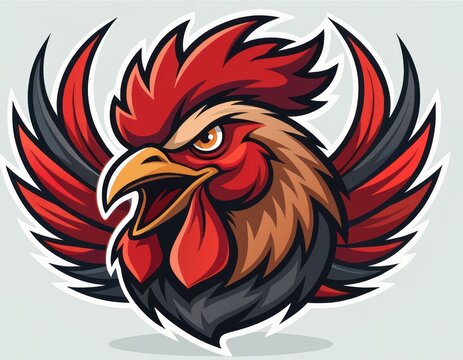 rooster head mascot