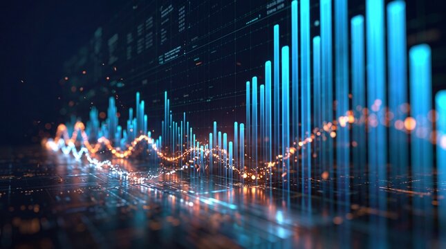 Stock Market Chart and Financial Data Analytics Visualization