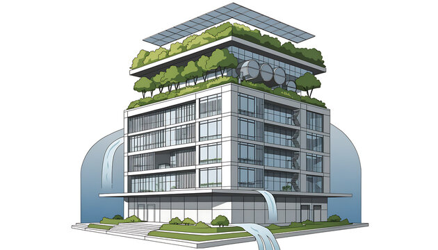 Modern Residential Apartment Building in Singapore City with Glass Windows, Contemporary Urban Architecture, Tall Structure, and Blue Sky Background