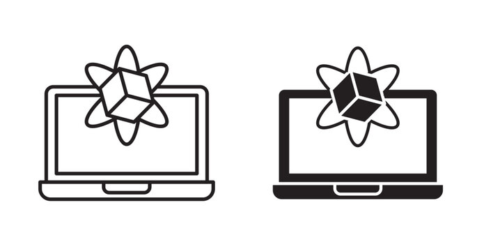 simulation icon in black stroke and fill