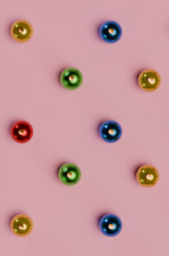 Repeating 3D Christmas decoration pattern for holiday cards