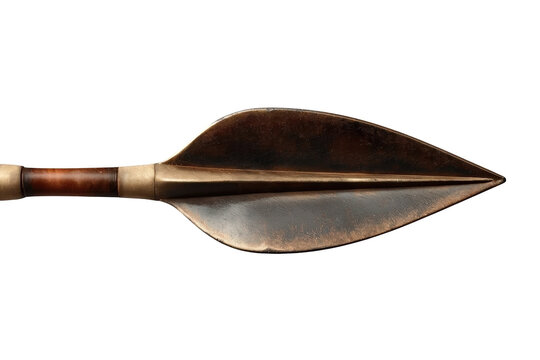 Antique bronze arrowhead with broad leaf shaped point